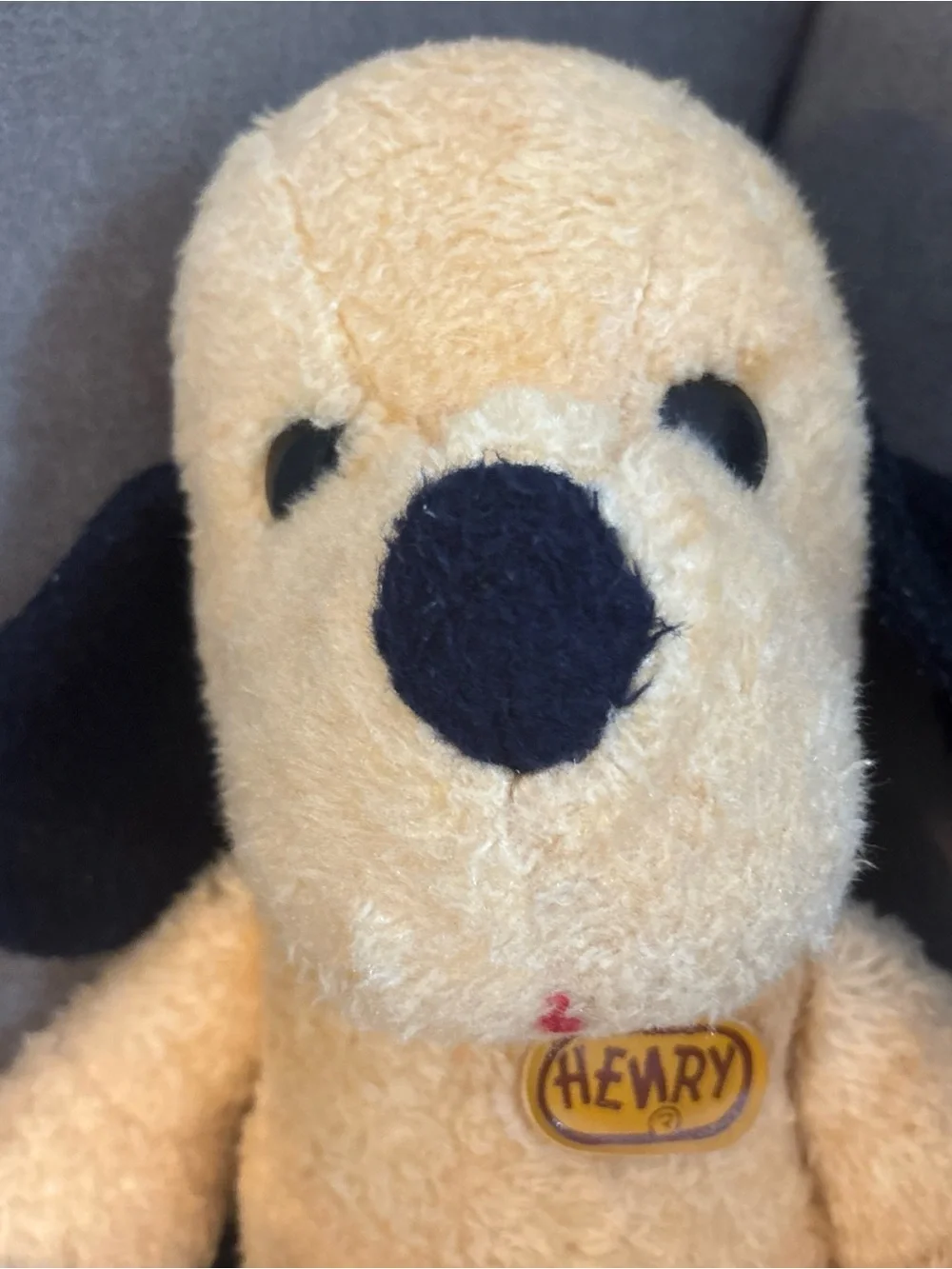 Plush Dog Toy - Yellow and Black Plush Pet Toy Henry Vintage